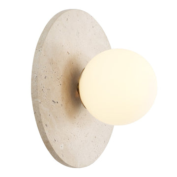 Tivoli 12" Modern Minimalist 1-Light Ovoid Travertine LED Wall Sconce